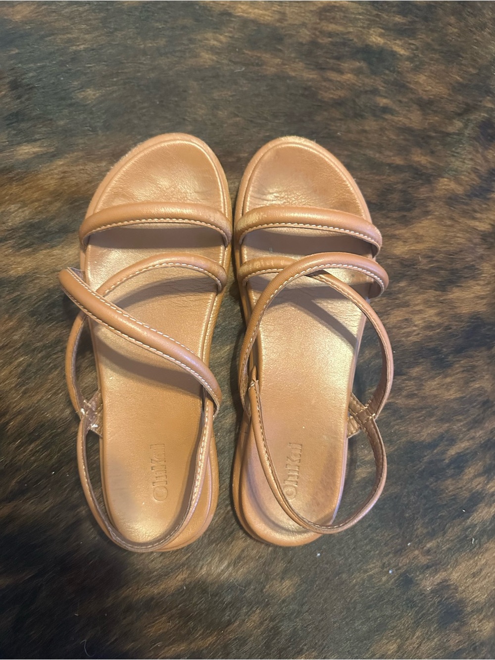 Women’s Tan Strappy Flat Sandals